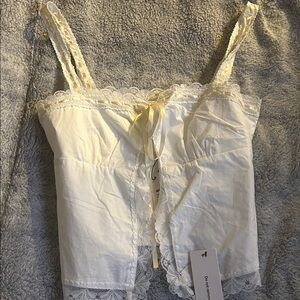 Rumored Cream Lace-Trim Chemise